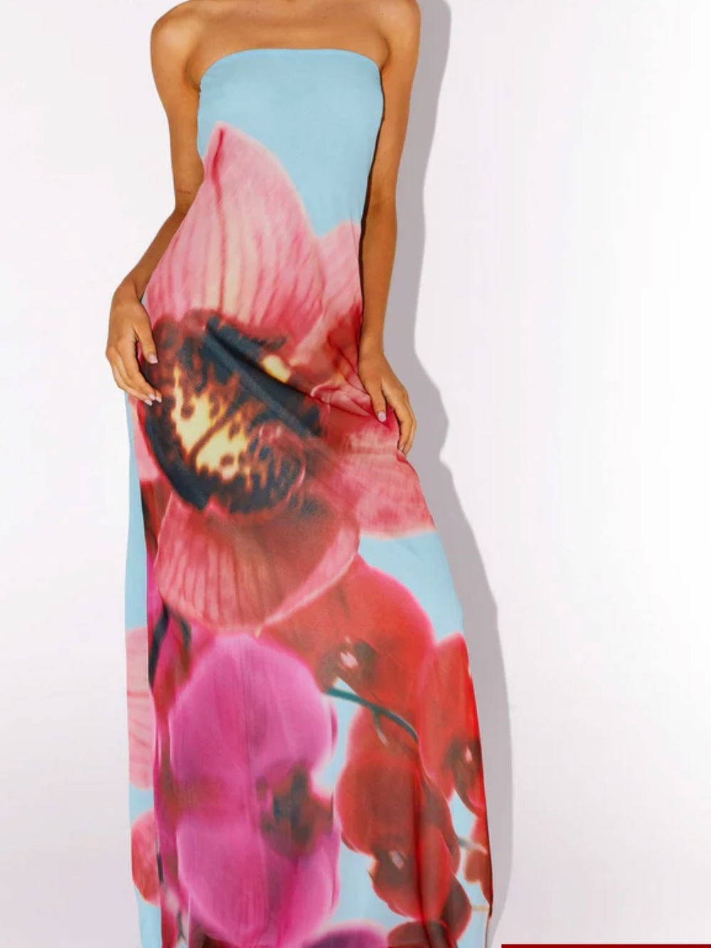 Peppermayo Strapless Amelle Maxi Dress - Turquoise Bloom - Picture 6 of 10
